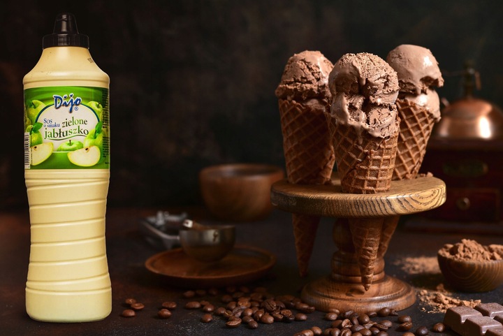 Sos Polewa do Lodów DIJO Topping 1kg JABŁKOWY Zielone Jabłko 1 LITR