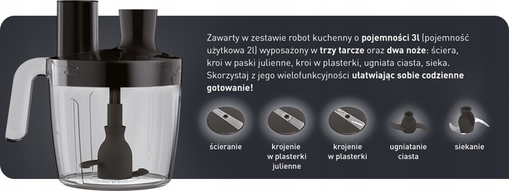 Blender ręczny TEFAL INFINITY FORCE PRO HB95L 5w1