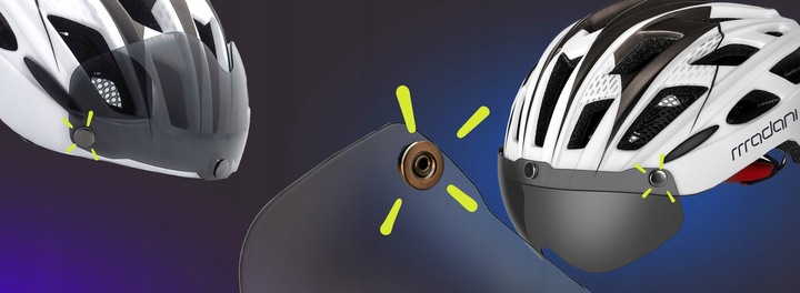 Kask rowerowy z szybą HT19 - madani