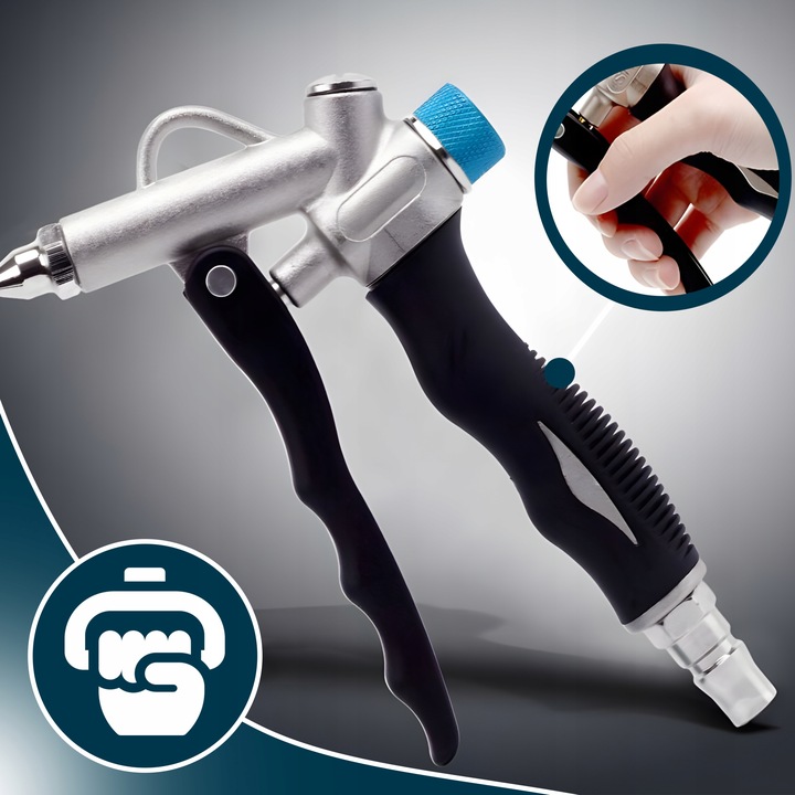 PISTOLET DO PRZEDMUCHIWANIA DYSZA VENTURIEGO REGULACJA PRZEPŁYWU POWIETRZA