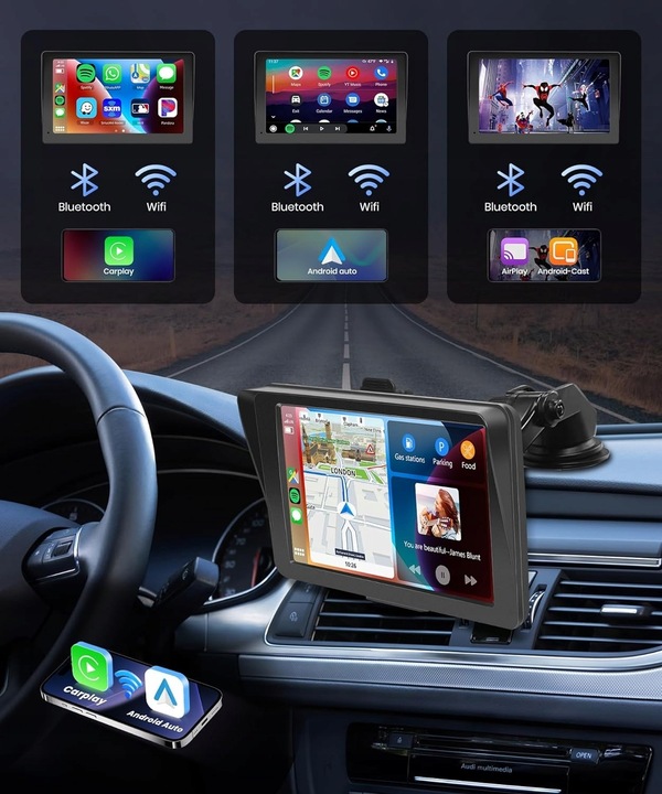Radio stacja multimedialna do samochodu AUX Apple Carplay Android Auto 7"