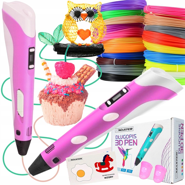 ZESTAW DŁUGOPIS 3D DRUKARKA 110 METRÓW WKŁADU + ZESZYT + FORMA GRATIS