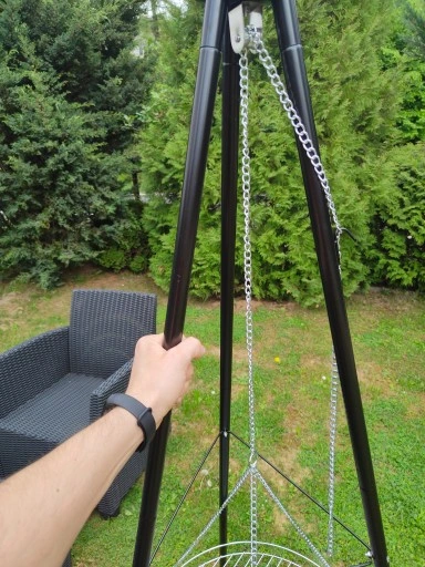 GRILL WISZĄCY OGRODOWY REGUL TRÓJNÓG PALENISKO 3W1