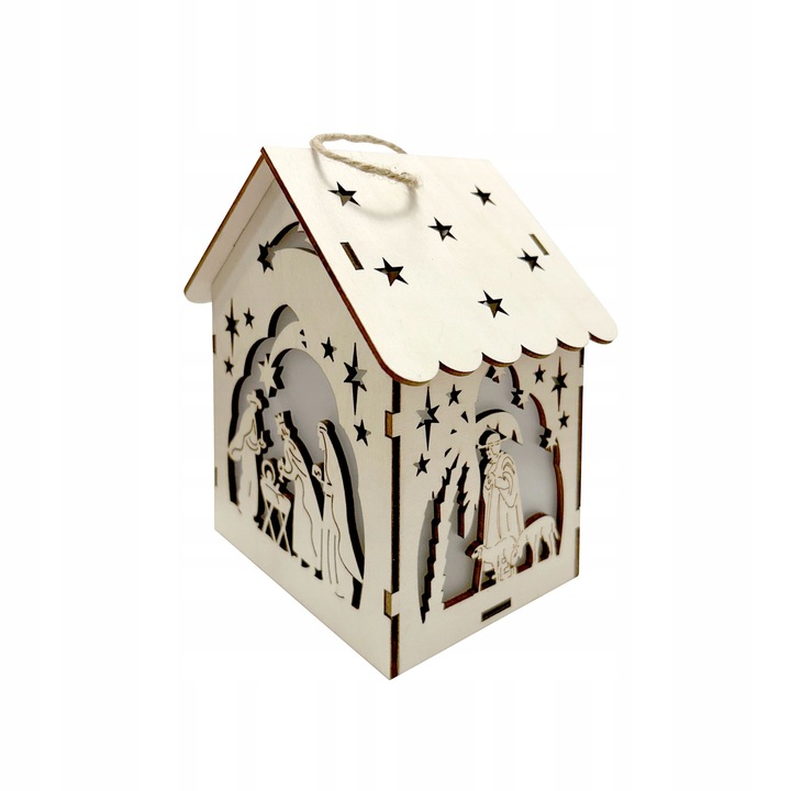 Lampion na Roraty lampion Adwentowy drewniany Lampion + LED Piękne Gwiazdki