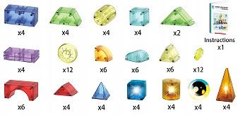 KLOCKI MAGNETYCZNE ŚWIECĄCE KONSTRUKCYJNE Kreatywne Edukacyjne 94 el 3D