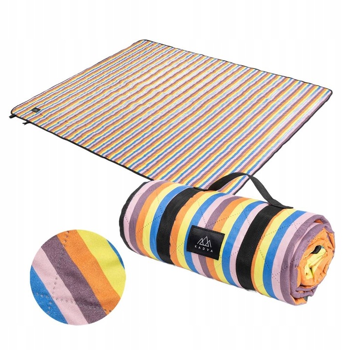 DUŻY Koc PIKNIKOWY turystyczny KADVA Rulo 140 x 170 cm PLAŻOWY na biwak