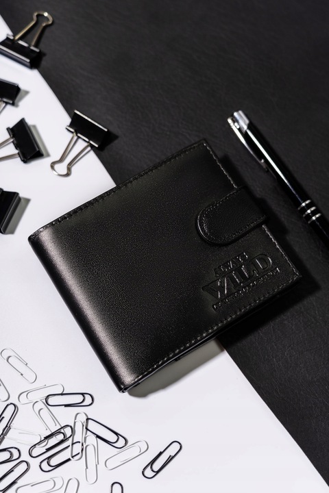 Elegancki portfel męski skórzany zapinany w pudełku na prezent Always Wild