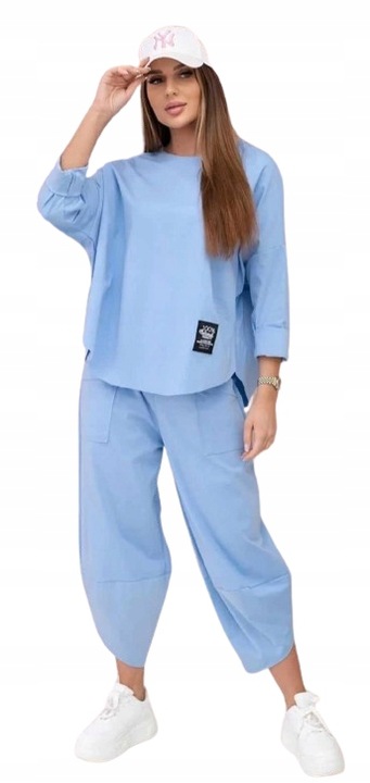 KOMPLET luźny ciemny niebieski