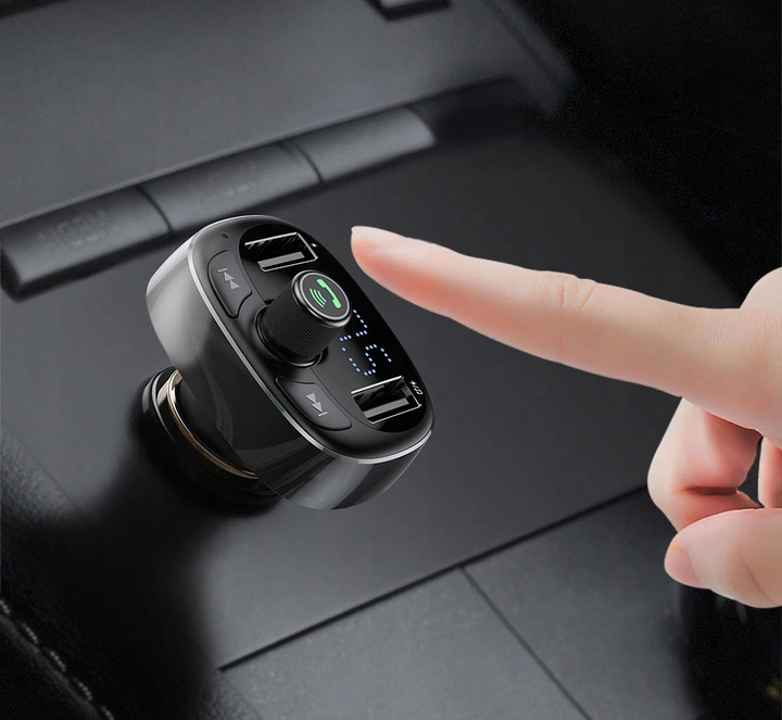 BASEUS TRANSMITER FM BLUETOOTH ŁADOWARKA SAMOCHODOWA MP3 2x USB SD/ TF 3.4A
