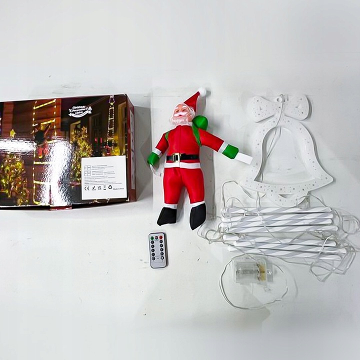 ŚWIĄTECZNE LAMPKI LED DRABINKA ŚWIĘTEGO MIKOŁAJA 8 TRYBÓW 160 CM