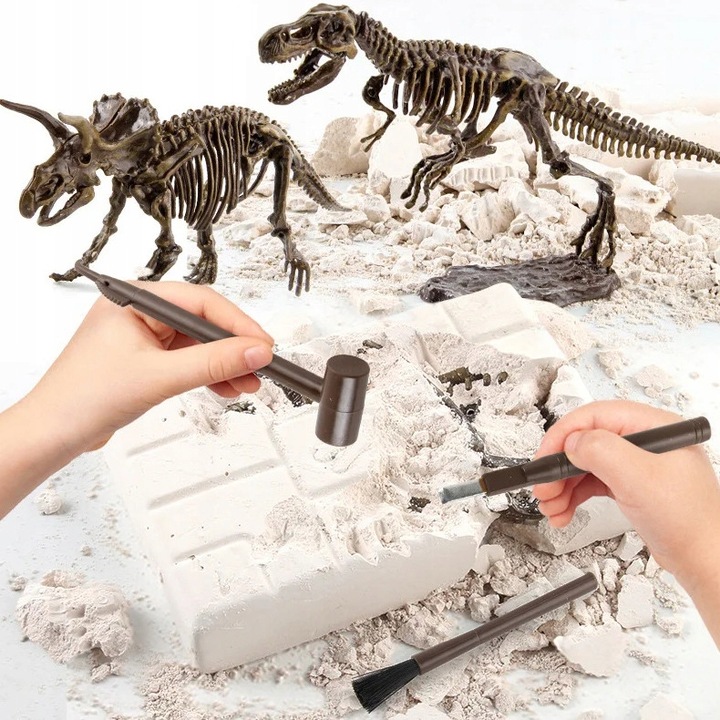 ZESTAW ARCHEOLOG WYKOPALISKA SKAMIELINY DINOZAUR SZKIELET T-REX + GRATIS