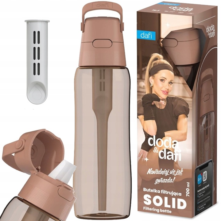 Butelka filtrująca DODA & Dafi Solid 0,7 Mocha Mousse barwiona Cappuccino