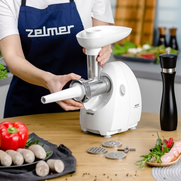 MOCNA MASZYNKA DO MIELENIA MIĘSA ZELMER ZMM4080B NR 8 1900W +AKCESORIA