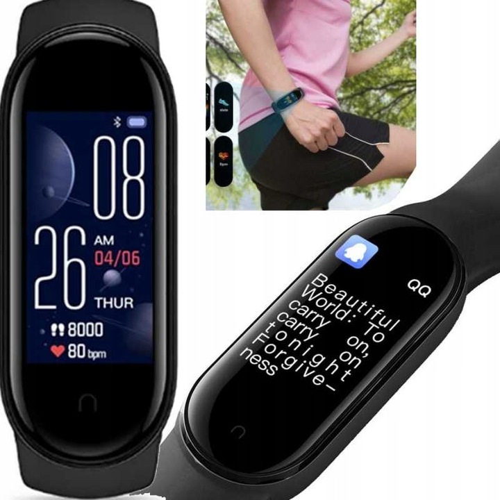 SMARTBAND M5 SMARTWATCH OPASKA PULS KROKI ROZMOWY