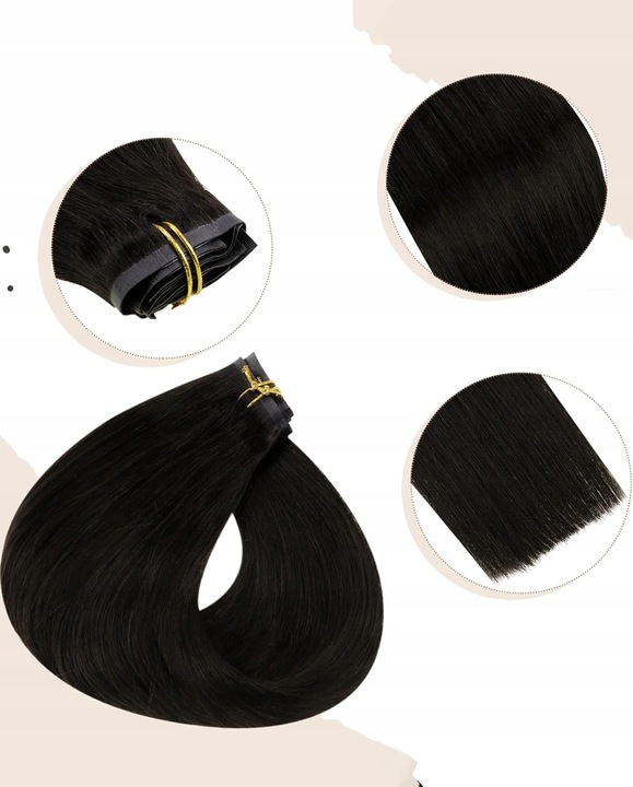 DOCZEPIANE WŁOSY Clip In Jak Naturalne Dopinki Proste Długie 6 Taśm 60 cm