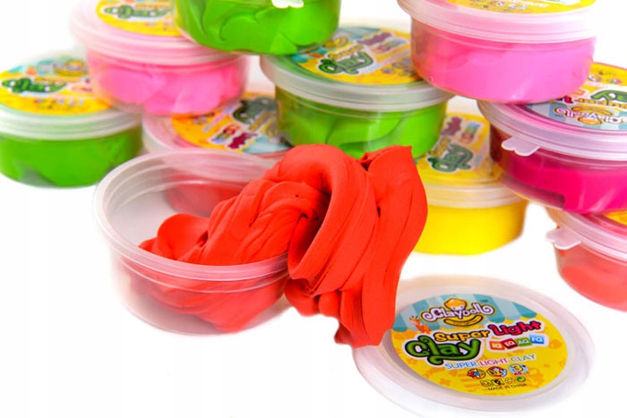 MAGICZNA plastelina masa plastyczna PIANKOLINA CLAYDOLL 24 sztuki + Nożyki