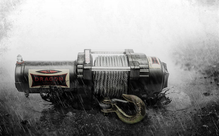 1,6T WYCIĄGARKA DRAGON 12V ELEKTRYCZNA WCIĄGARKA linowa pługa quada +pilot