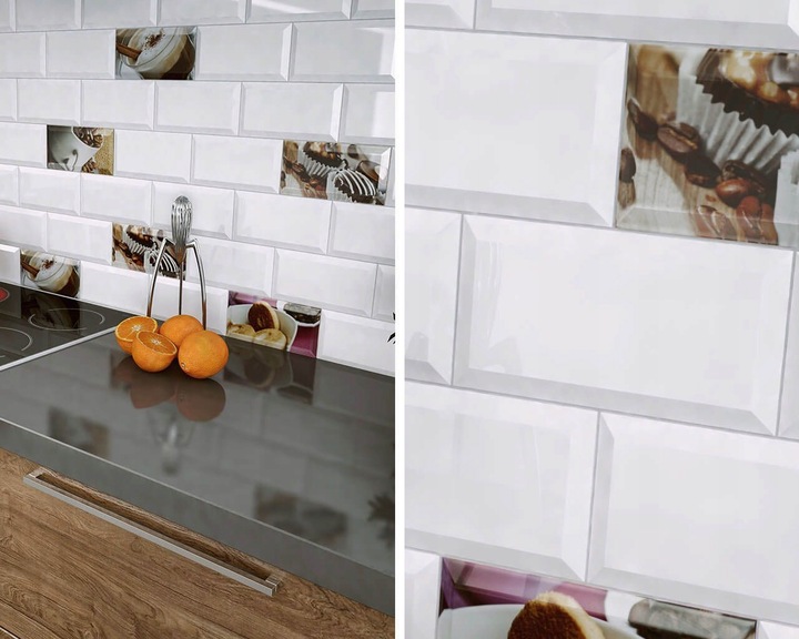 Płytka Tamoe Bianco kafel 9,8x9,8 G.I połówki - 10szt