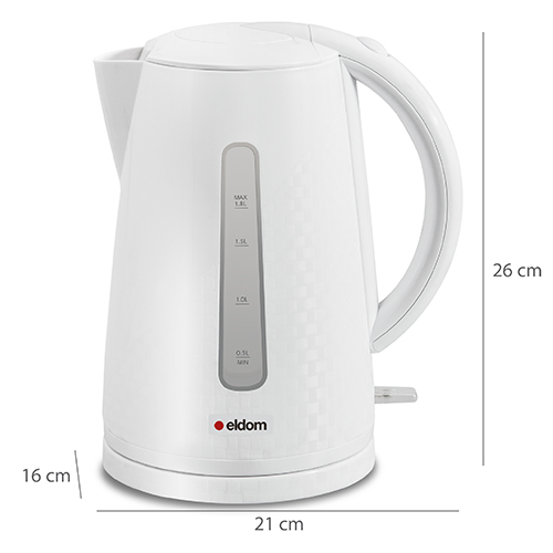 CZAJNIK ELEKTRYCZNY BEZPRZEWODOWY BIAŁY 2000W 1,8l STRIX ELDOM C240SB