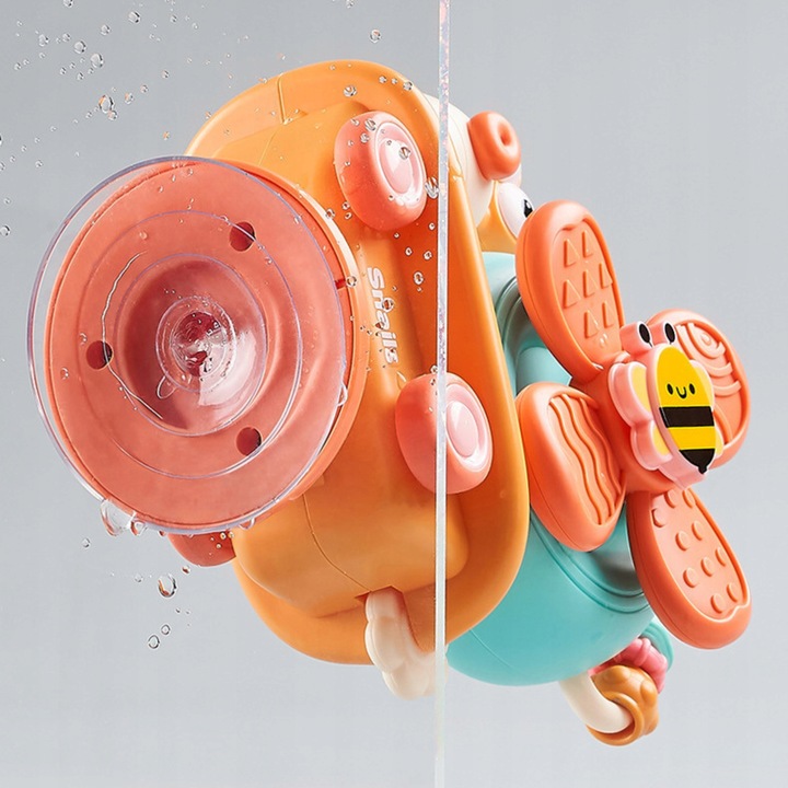 ŚLIMAK SENSORYCZNY JEŻDŻĄCY 4W1 SPINNER Z PRZYSSAWKĄ DLA DZIECI DO KĄPIELI