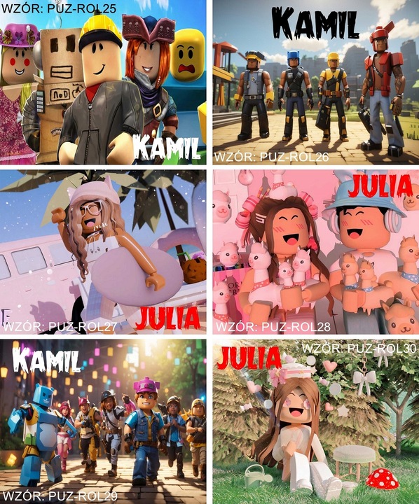 Puzzle ROBLOX A3 252el z Własnym Nadrukiem Dowolne IMIĘ Pudełko