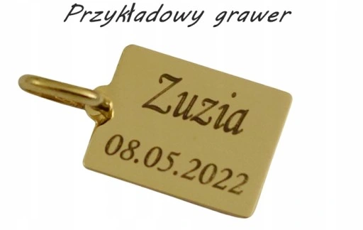 Złoty Łańcuszek Pancerka Pełny z Medalikiem pr 585 Grawer Gratis