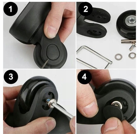 4 SZT ZESTAW KÓŁEK DO WALIZKI CZĘŚCI NAPRAWCZE BAGAŻY WALIZEK TOREB 50*18mm