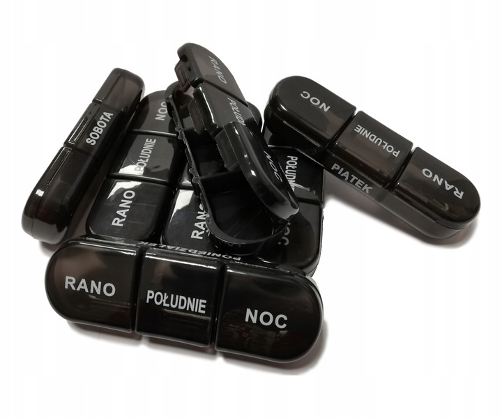 V5 PUDEŁKO NA LEKI TABLETKI POJEMNIK ORGANIZER NA 7 dni 3 PORY DNIA POLSKI