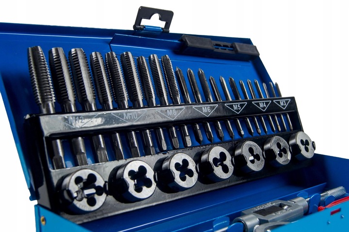 ZESTAW NARZYNEK I GWINTOWNIKÓW 32 EL KALIBROWNIKI SKRZYNKA BLACK