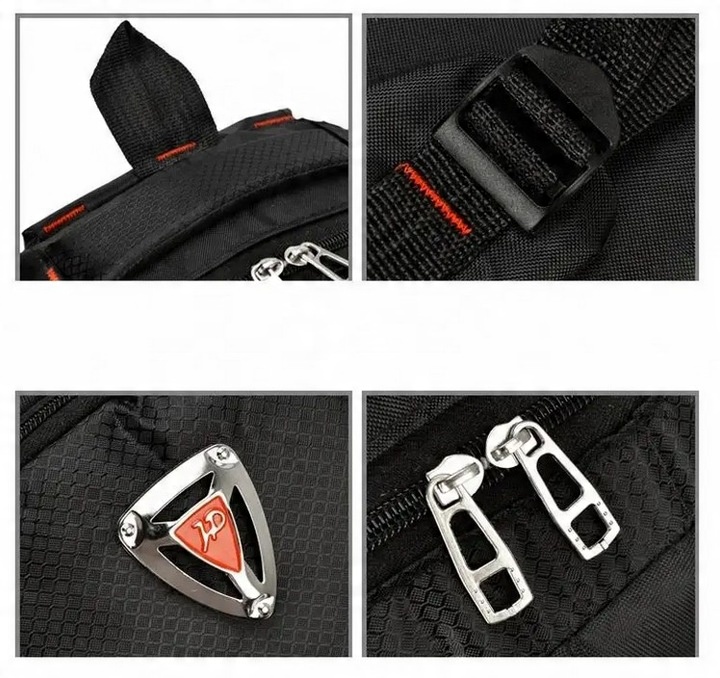 Plecak męski do pracy na laptopa szkolny młodzieżowy pojemny czarny solidny