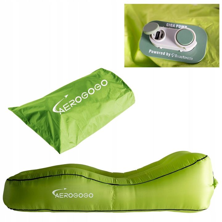 MATERAC dmuchany automatycznie LEŻAK AEROGOGO CS1 ZIELONY