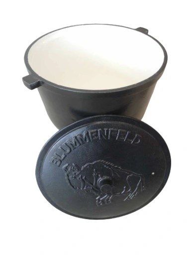 EMALIOWANY KOCIOŁEK 4L - gar garnek myśliwski żeliwny węgierski prażonki