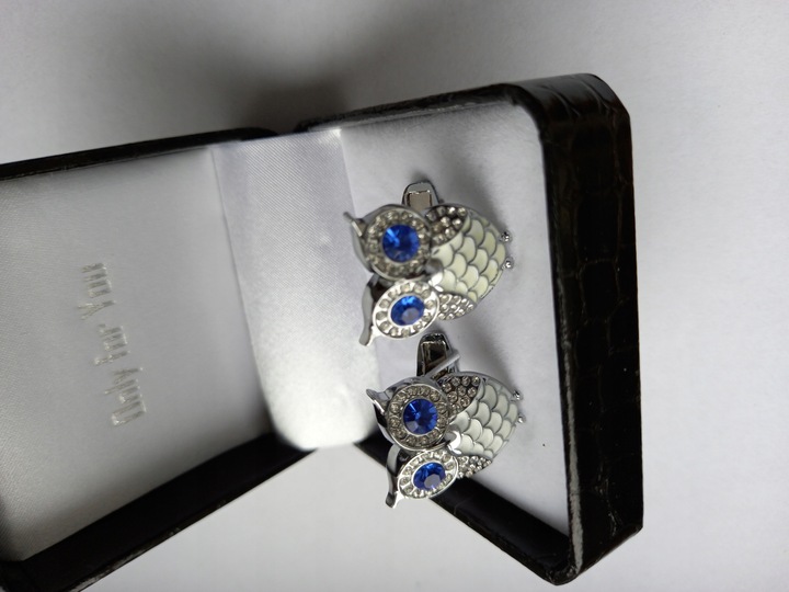 Srebrne spinki do mankietów koszuli Ptak Sowa