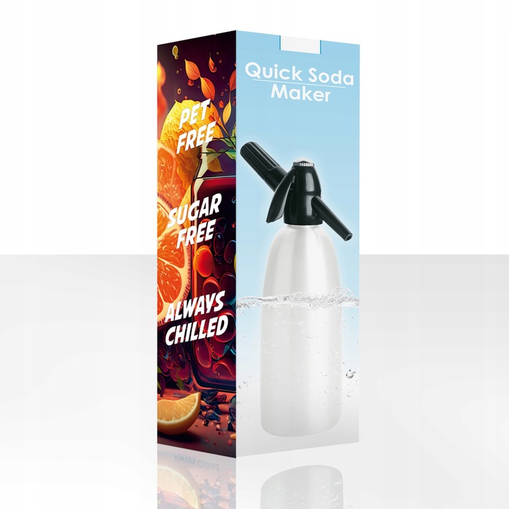 Przenośny QUICK SODA MAKER syfon saturator do wody gazowanej 1L Biały