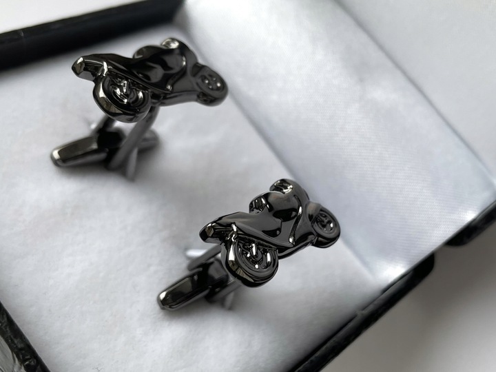 Spinki do mankietów EXC Motocykl Motor Szybki Ścigacz Race kol Grafit Tytan