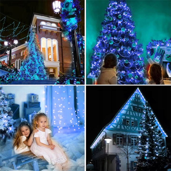 LAMPKI CHOINKOWE 300 LED ZEW/WEW Światełka Świąteczne ZIMNE choinka