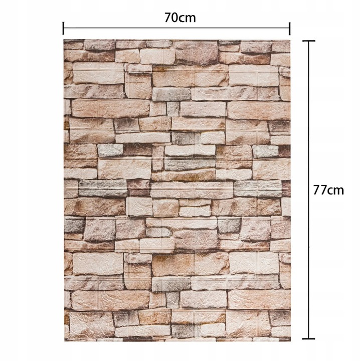 10x Samoprzylepne Panele Ścienne Tapeta z Cegły Panel Ścienny 3D 77 x 70cm