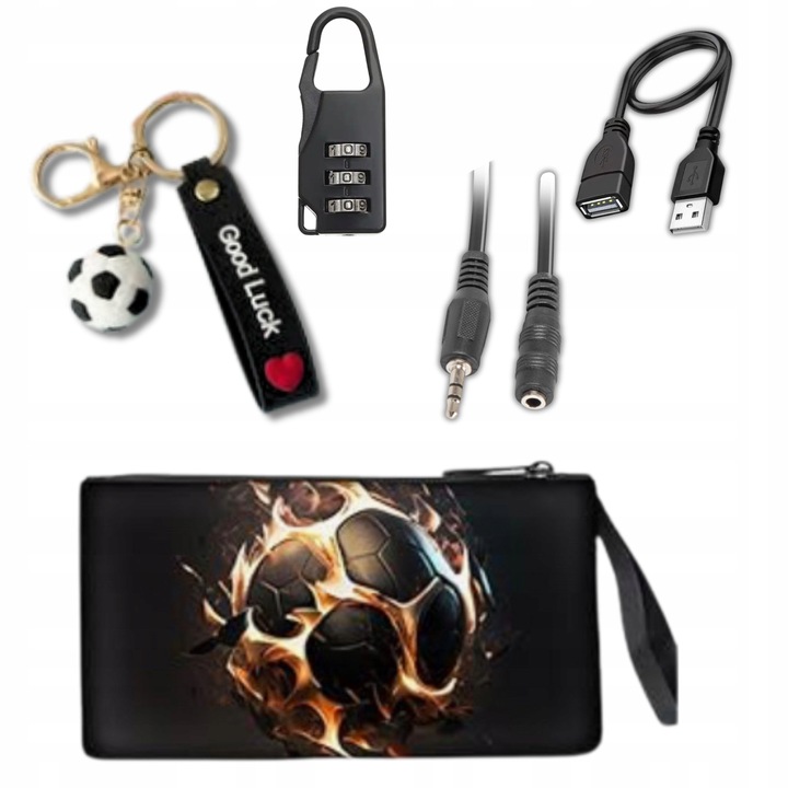 PLECAK SZKOLNY DLA CHŁOPCA PIŁKA NOŻNA TORNISTER MŁODZIEŻOWY + PIÓRNIK USB