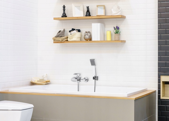 Bateria wannowa z prysznicem ścienna chrom wodospad kran do wanny kaskada