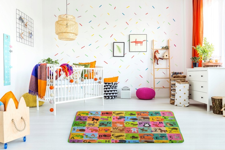 MATA PIANKOWA SZACHOWNICA POLSKI ALFABET 120x180x1CM DWUSTRONNA DUŻA GRUBA