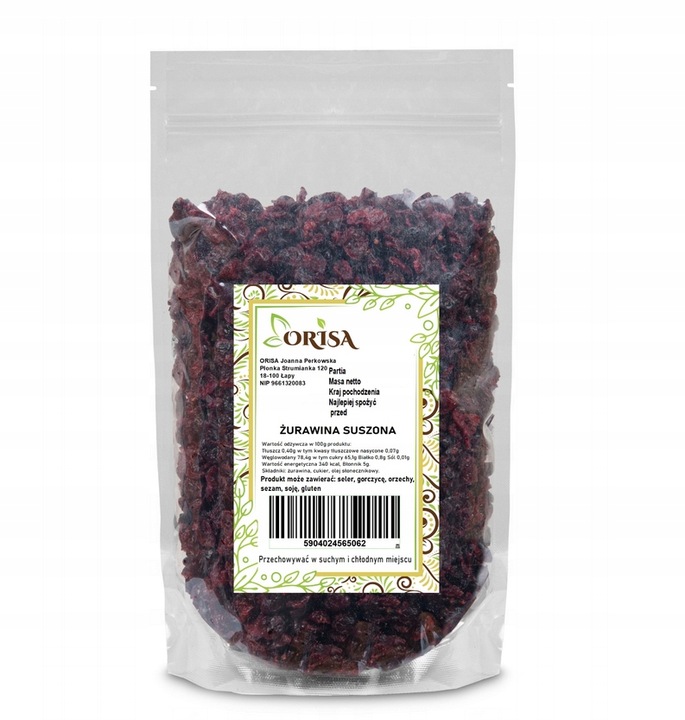 Żurawina suszona cięta 1 kg BEZ KONSERWANTÓW smak jakośc orisa