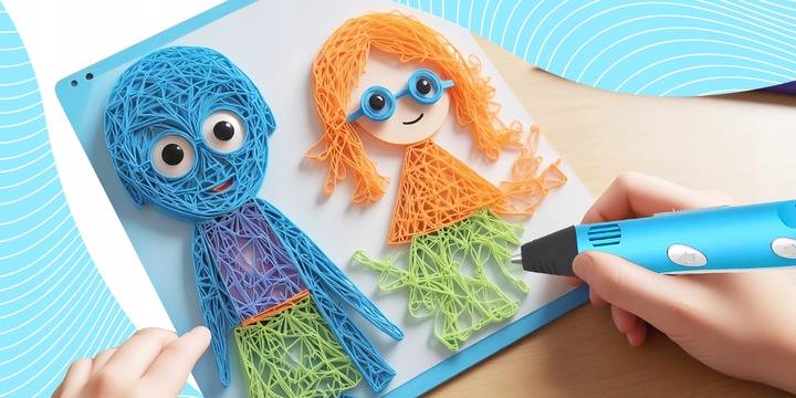 DŁUGOPIS 3D DRUKARKA MAGICZNY DŁUGOPIS 3D+ WKŁADY 460 METRÓW+ MATA OCHRONNA