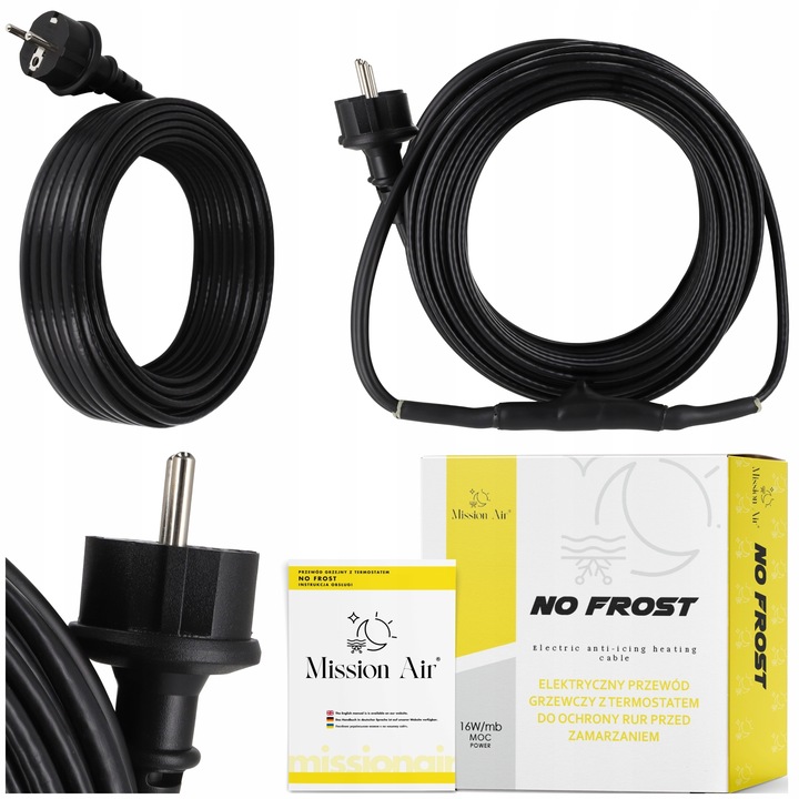 KABEL GRZEWCZY PRZEWÓD GRZEJNY Z TERMOSTATEM do rur rynny dachu 16W/m | 3M