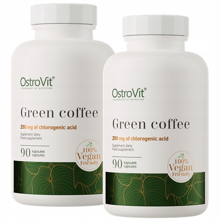 OstroVit Green Coffee Vege 90 kap Zielona Kawa Ekstrakt 600 mg Kofeina