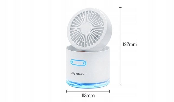 PRZENOŚNY MINI WENTYLATOR Z MGIEŁKĄ 10W 4W1