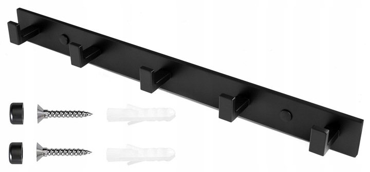 WIESZAK ŁAZIENKOWY HACZYK ŚCIENNY NA RĘCZNIKI CZARNY LOFT PRZYKRĘCANY KOŁKI