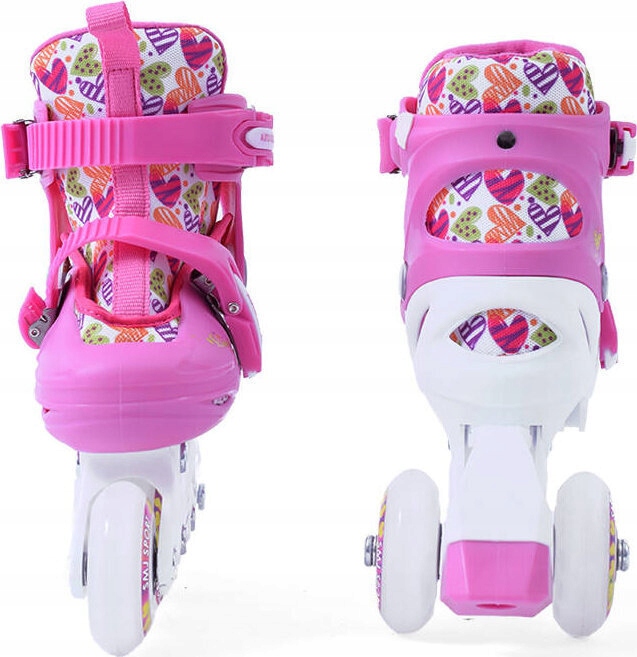 2W1 WROTKO-ROLKI WROTKI ŁYŻWOROLKI REGULOWANE COMBO HEARTS r 26-29