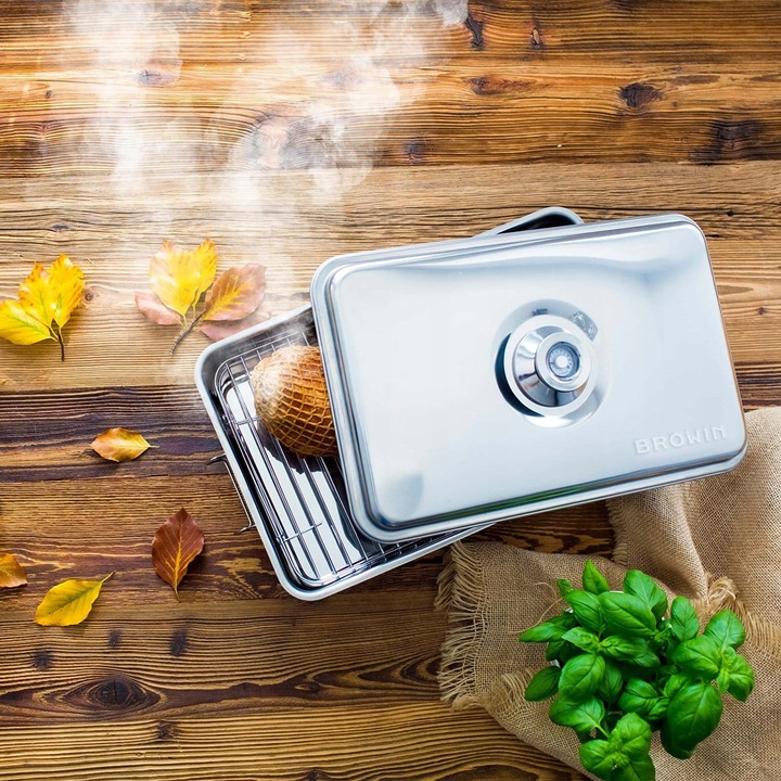 Wędzarnia Balkonowa ZESTAW Stalowa Do Ryb Serów Wędlin Zrębki Paliwo