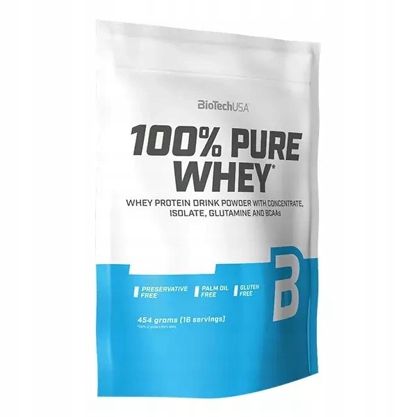 BIOTECH 100% PURE WHEY 454g BIAŁKO IZOLAT + PRÓBKA ISO WHEY ZERO + SHAKER