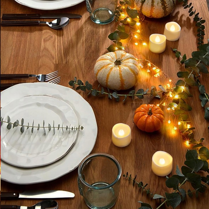 ZESTAW 6 ŚWIEC LED ŁADOWANE Z FUNKCJĄ TIMERA NA BOŻE NARODZENIE I HALLOWEEN